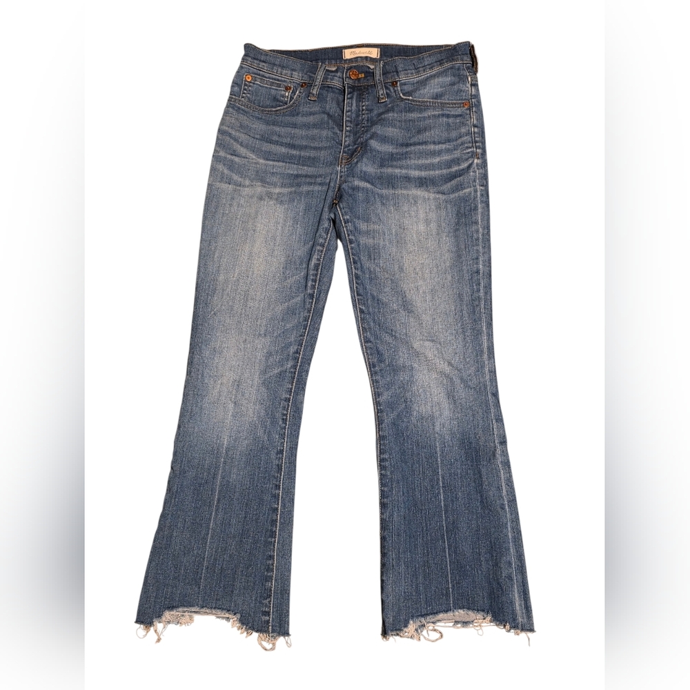 Madewell Cali-Demi Boot Cutoff Denim Blue Jeans Size 28